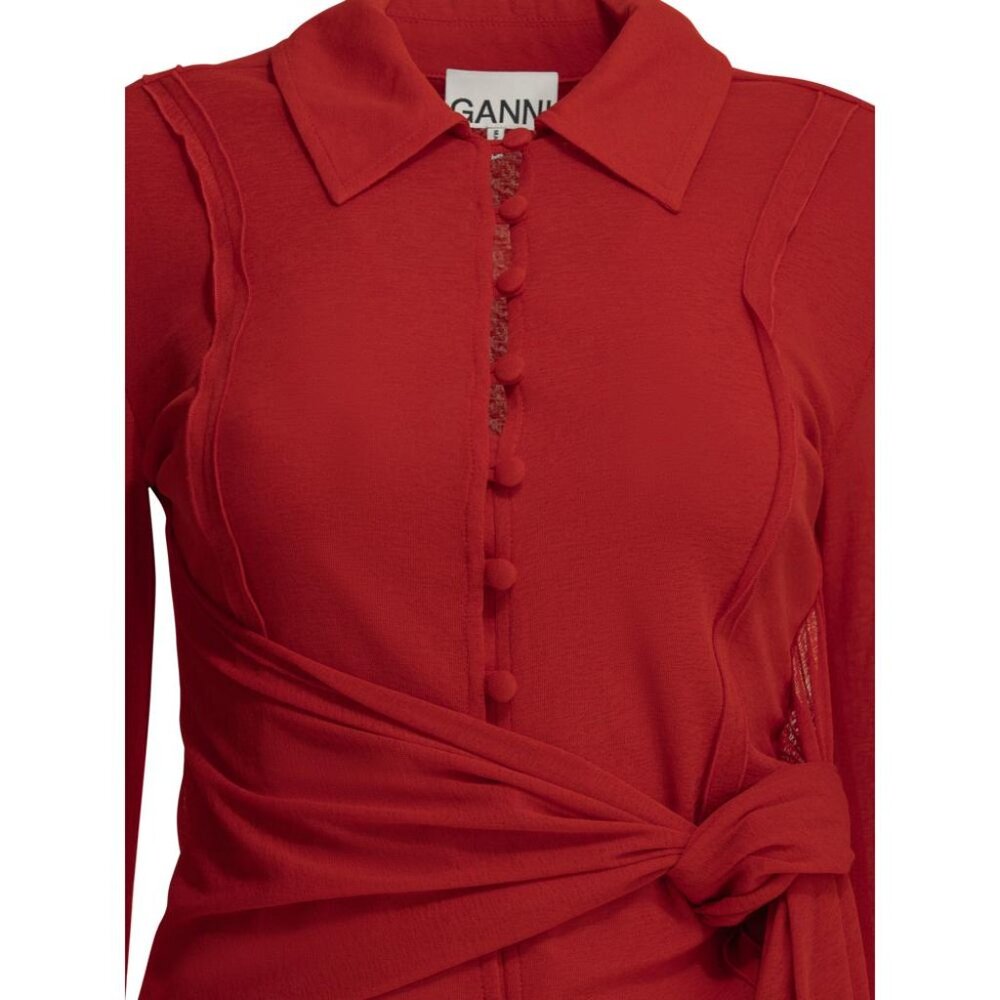 Ganni Polo Shirt With Buttons Tag Size 38 Women - Picture 3 of 4